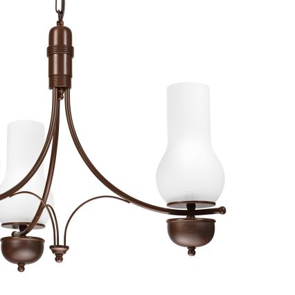 Brilagi - LED-Kronleuchter an Kette COTTAGE 3xE14/40W/230V Buche/braun/weiß