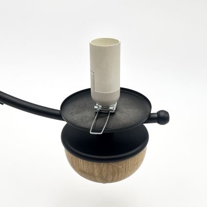 Brilagi - LED-Kronleuchter an Kette COTTAGE 3xE14/40W/230V Eiche/Schwarz/rauchiges Beige