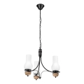 Brilagi - LED-Kronleuchter an Kette COTTAGE 3xE14/40W/230V Eiche/Schwarz/Weiß