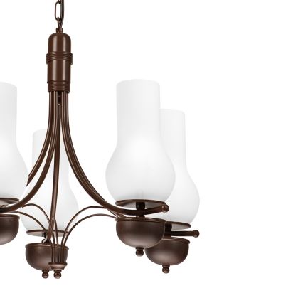 Brilagi - LED-Kronleuchter an Kette COTTAGE 5xE14/40W/230V Eiche/Weiß