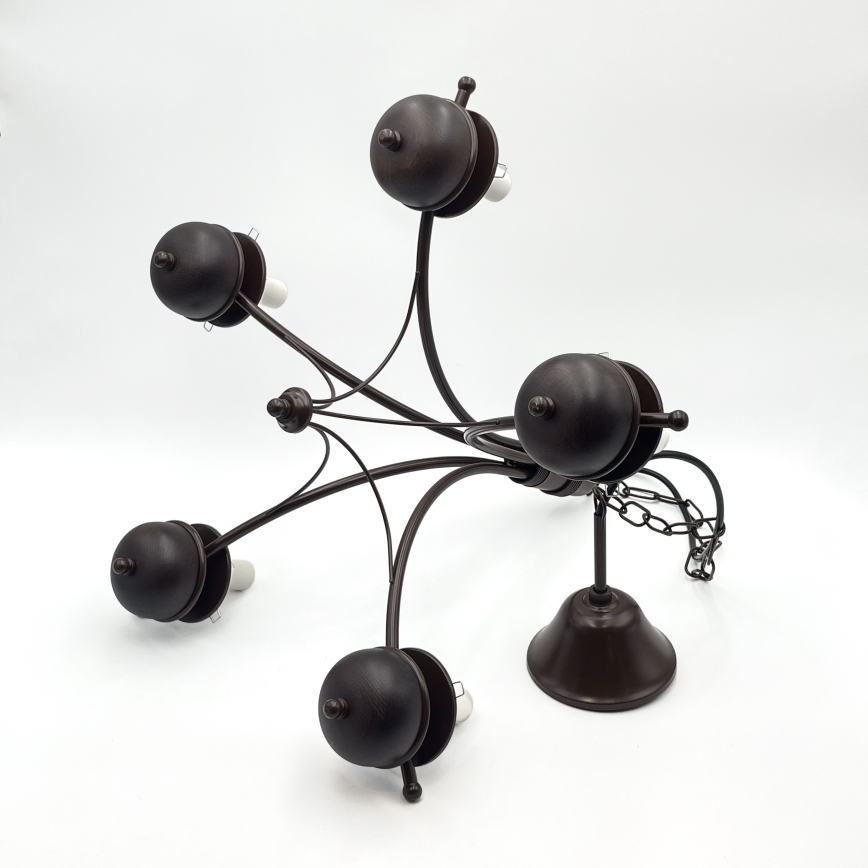 Brilagi - LED-Kronleuchter an Kette COTTAGE 5xE14/40W/230V Eiche/Weiß