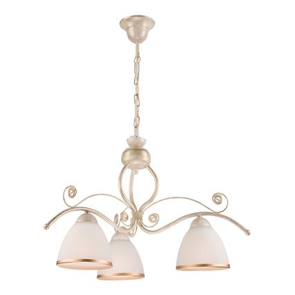 Brilagi - LED-Kronleuchter mit Kette ANTICO 3xE27/60W/230V 3000K weiße Patina