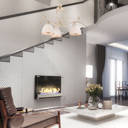Brilagi - LED-Kronleuchter mit Kette ANTICO 3xE27/60W/230V 3000K weiße Patina