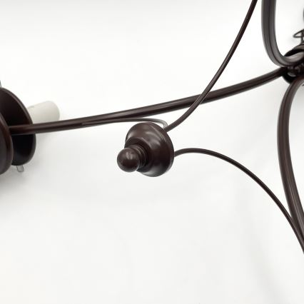 Brilagi - LED-Kronleuchter mit Kette COTTAGE 3xE14/40W/230V Buche/braun/rauchiges Beige