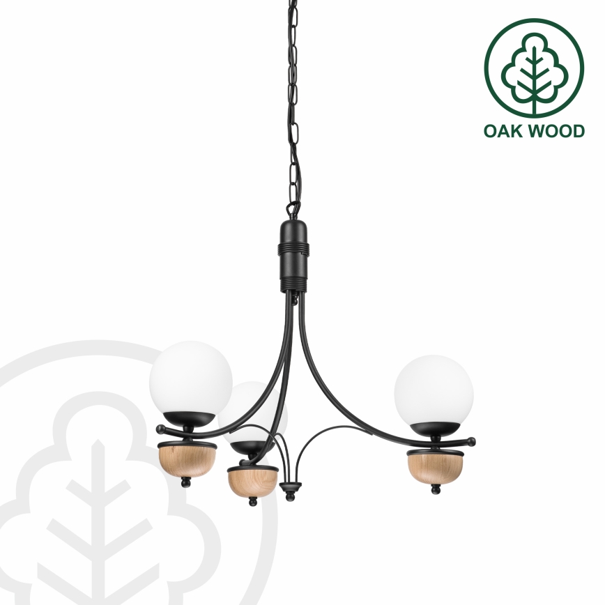 Brilagi - LED-Kronleuchter mit Kette COTTAGE 3xG9/40W/230V Eiche/Weiß