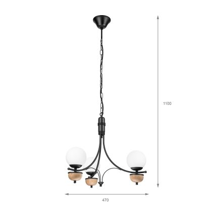 Brilagi - LED-Kronleuchter mit Kette COTTAGE 3xG9/40W/230V Eiche/Weiß