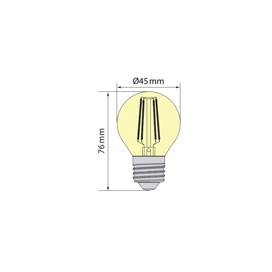 Brilagi - LED-Lampe FILAMENT CLASIC ONE P45 E27/6,5W/230V 3000K