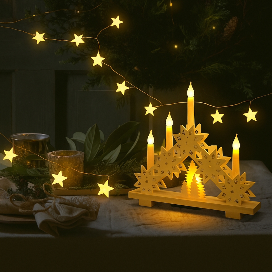 Brilagi - LED-Lichterkette 40xLED/3xAA 1,8m warmweiß Sterne