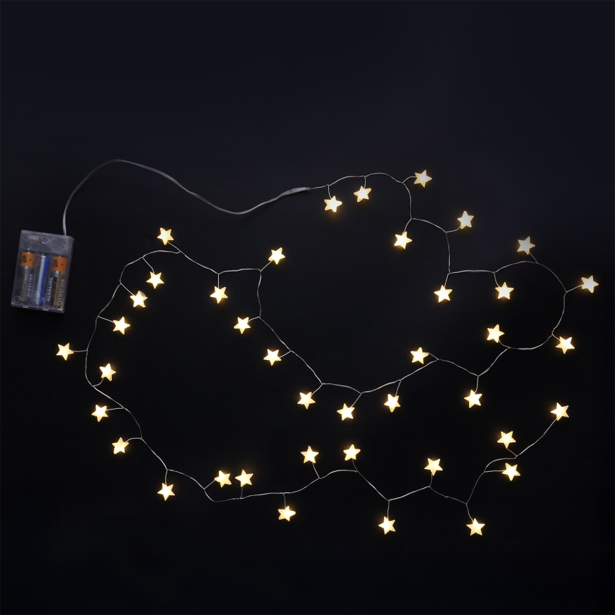 Brilagi - LED-Lichterkette 40xLED/3xAA 1,8m warmweiß Sterne