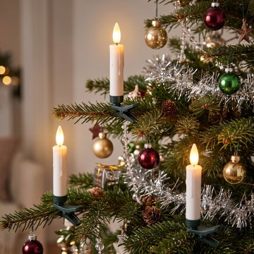 BRILAGI - LED-Lichterkette für den Weihnachtsbaum 10xLED/10xAAA weiß + Fernbedienung