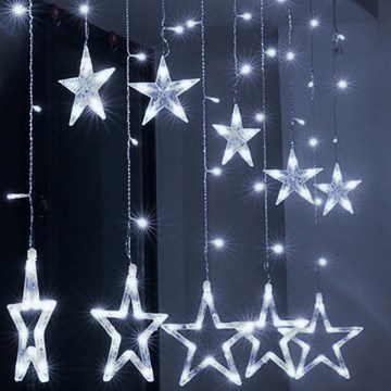 Brilagi - LED-Lichtervorhang für den Außenbereich 123 LEDs/3xAA/USB 3 m IP44 kaltweiß