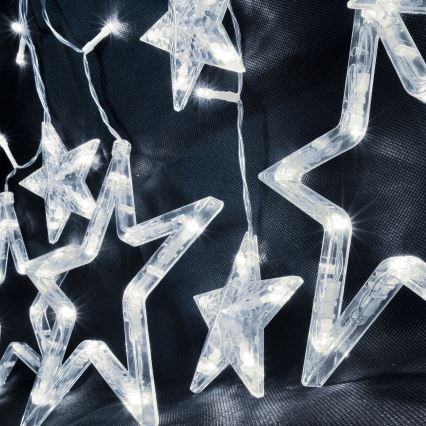 Brilagi - LED-Lichtervorhang für den Außenbereich 123 LEDs/3xAA/USB 3 m IP44 kaltweiß