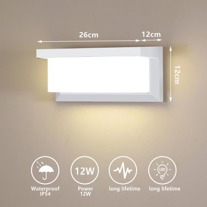 Brilagi - LED-Outdoor-Wandleuchte BRICKY LED/12W/230V weiß IP54