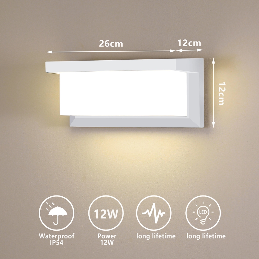 Brilagi - LED-Outdoor-Wandleuchte BRICKY LED/12W/230V weiß IP54