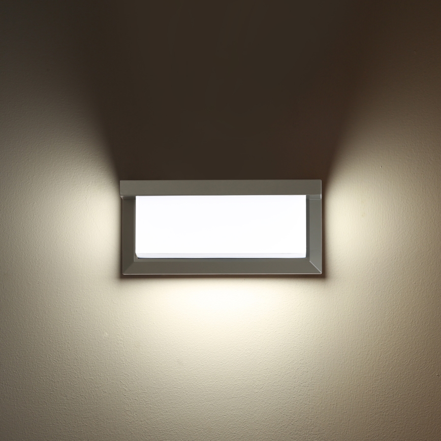 Brilagi - LED-Outdoor-Wandleuchte mit Sensor BRICKY LED/12W/230V grau IP54