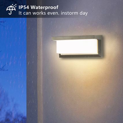 Brilagi - LED-Outdoor-Wandleuchte mit Sensor BRICKY LED/12W/230V grau IP54