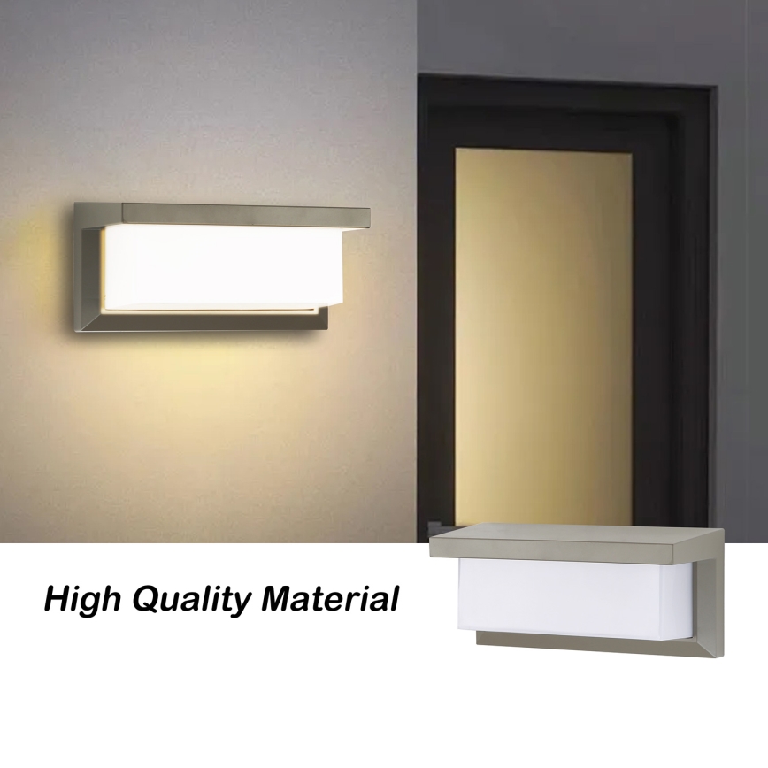 Brilagi - LED-Outdoor-Wandleuchte mit Sensor BRICKY LED/12W/230V grau IP54