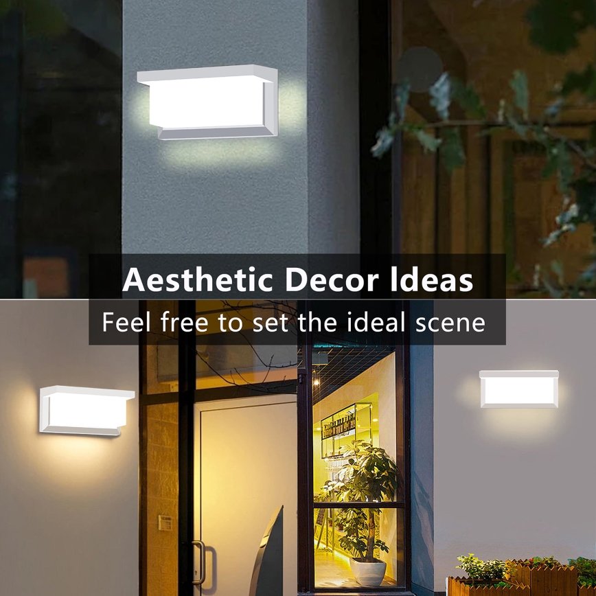 Brilagi - LED Outdoor-Wandleuchte mit Sensor BRICKY LED/12W/230V weiß IP54