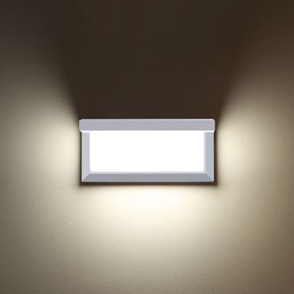 Brilagi - LED Outdoor-Wandleuchte mit Sensor BRICKY LED/12W/230V weiß IP54