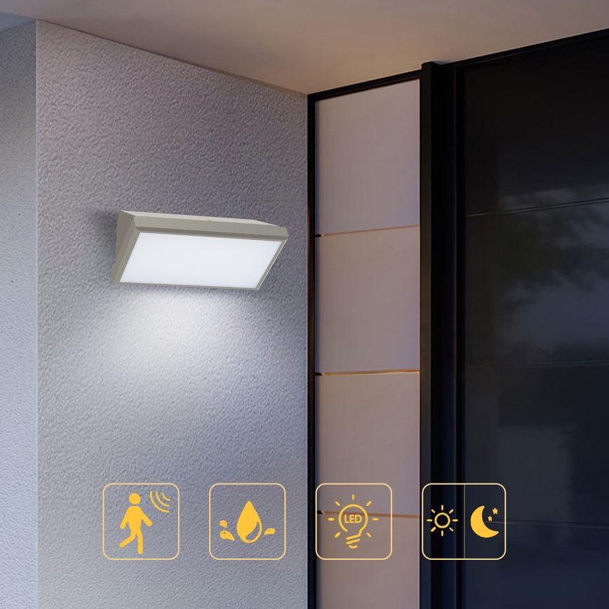 Brilagi - LED-Outdoor-Wandleuchte mit Sensor TRIANGLE LED/20W/230V grau IP65