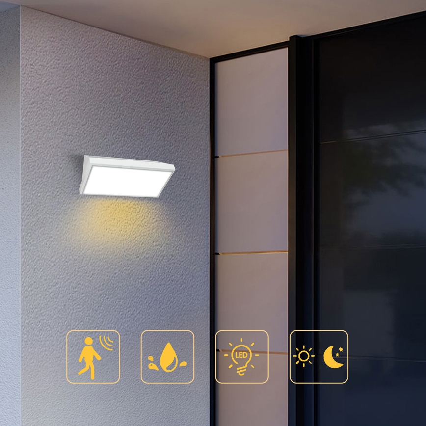 Brilagi - LED-Outdoor-Wandleuchte mit Sensor TRIANGLE LED/20W/230V weiß IP65