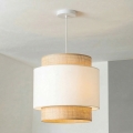 Brilagi - LED Pendelleuchte an Drahtseil CERIA 1xE27/40W/230V Ø 40 cm beige/weiß