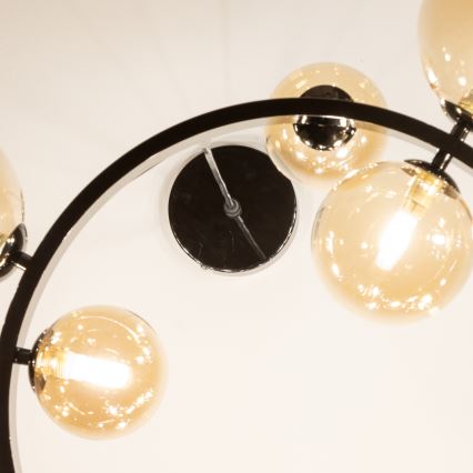 Brilagi - LED-Pendelleuchte an Drahtseil MILLA 15xG9/3W/230V schwarz-chrom/goldfarben