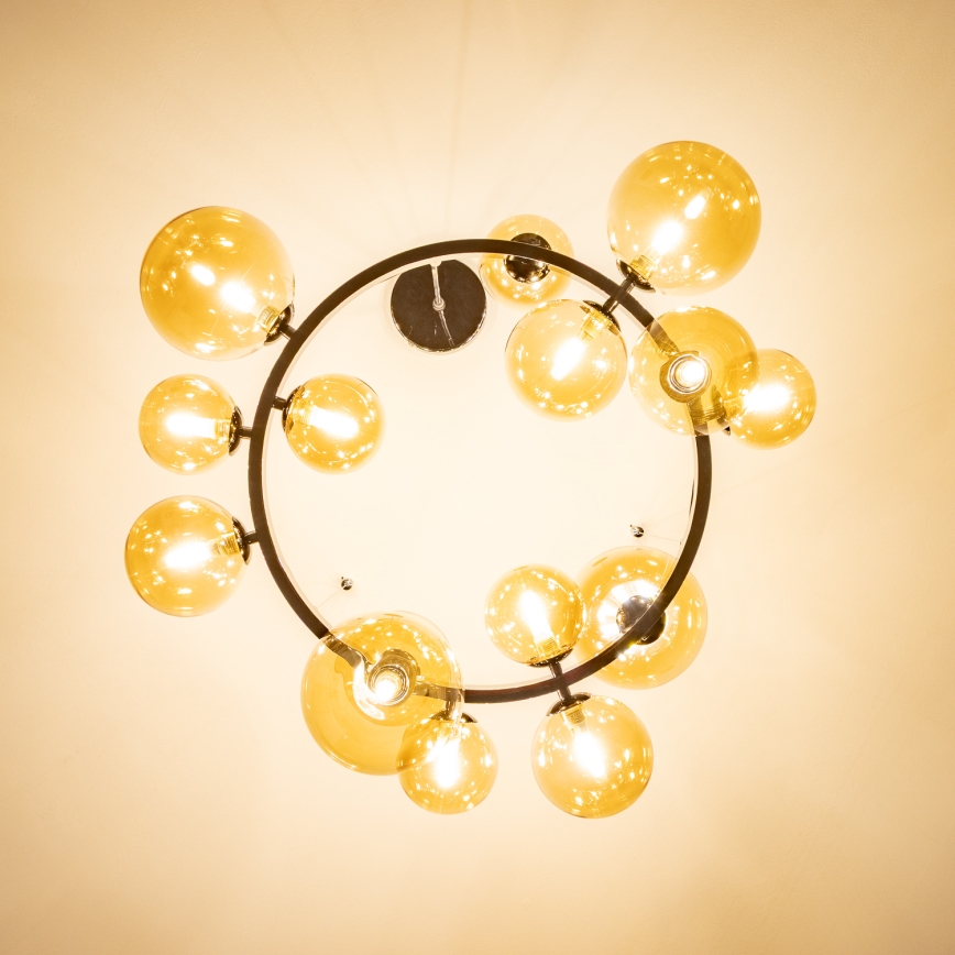 Brilagi - LED-Pendelleuchte an Drahtseil MILLA 15xG9/3W/230V schwarz-chrom/goldfarben