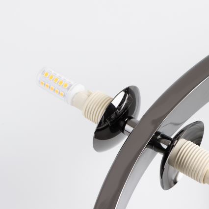 Brilagi - LED-Pendelleuchte an Drahtseil MILLA 15xG9/3W/230V schwarz-chrom/goldfarben