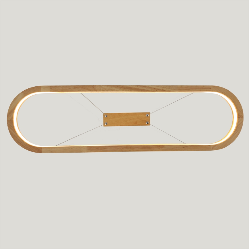 Brilagi - LED-Pendelleuchte an Drahtseil UMEA WOOD LED/30W/230V 70x20 cm aus Gummibaumholz