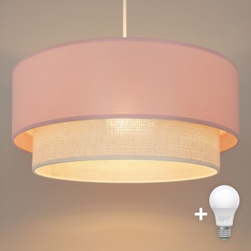 Brilagi - LED-Pendelleuchte an Kabel BOHO BOBO 1xE27/10W/230V Ø 40 cm rosa/creme