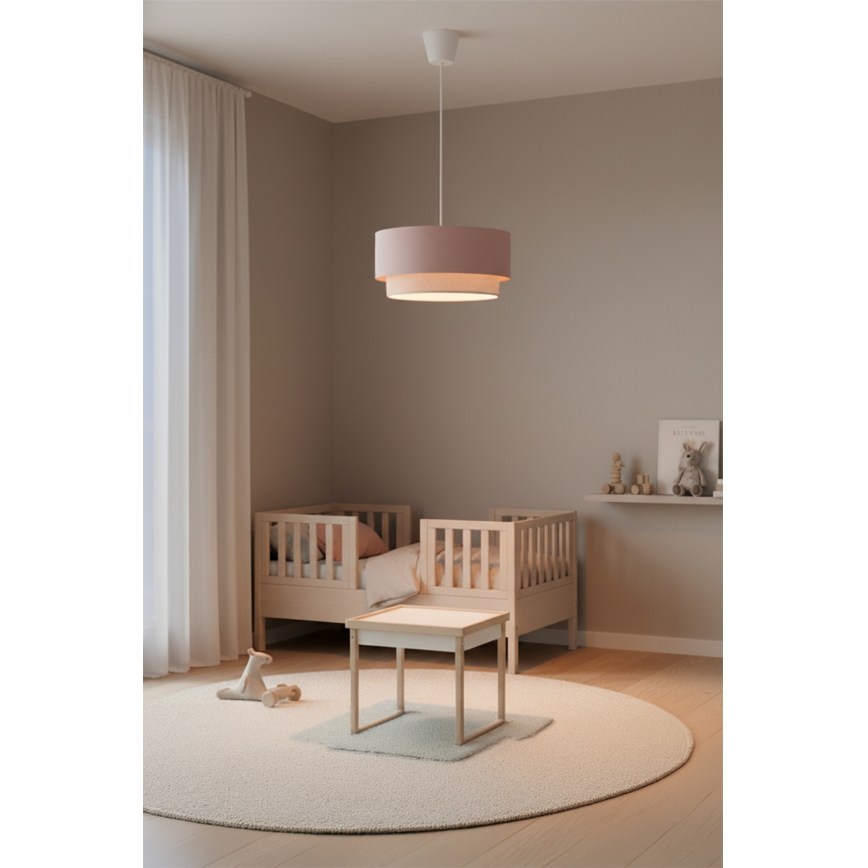 Brilagi - LED-Pendelleuchte an Kabel BOHO BOBO 1xE27/10W/230V Ø 40 cm rosa/creme