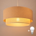 Brilagi-LED Pendelleuchte an Kabel BOHO BOBO 1xE27/60W/230V Ø 40 cm, gepunktet, beige/creme