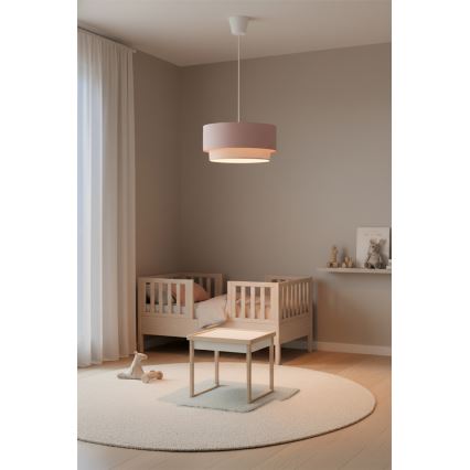 Brilagi - LED-Pendelleuchte an Kabel BOHO BOBO 1xE27/60W/230V Ø 40 cm rosa/creme