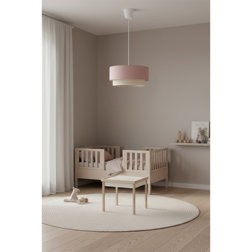 Brilagi - LED-Pendelleuchte an Kabel BOHO BOBO 1xE27/60W/230V Ø 40 cm rosa/creme