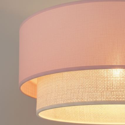 Brilagi - LED-Pendelleuchte an Kabel BOHO BOBO 1xE27/60W/230V Ø 40 cm rosa/creme