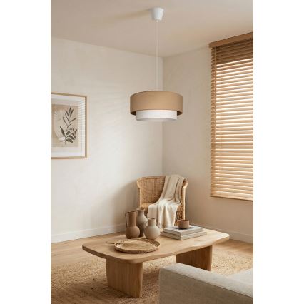 Brilagi - LED-Pendelleuchte an Kabel BOHO ECO 1xE27/10W/230V Ø 40 cm beige/creme