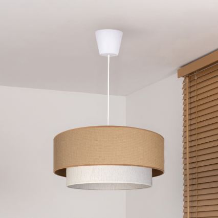 Brilagi - LED-Pendelleuchte an Kabel BOHO ECO 1xE27/10W/230V Ø 40 cm beige/creme