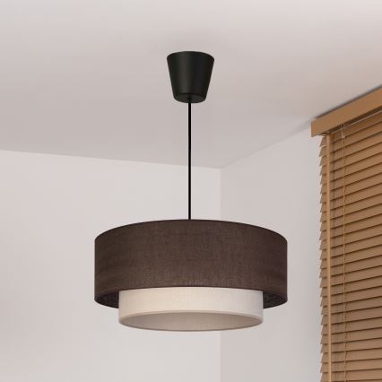 Brilagi - LED-Pendelleuchte an Kabel BOHO ECO 1xE27/10W/230V Ø 40 cm braun/cremefarben