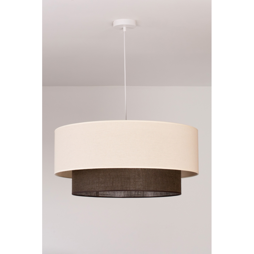 Brilagi - LED-Pendelleuchte an Kabel Boho-Style 3xE27/15W/230V Ø 60 cm creme/braun
