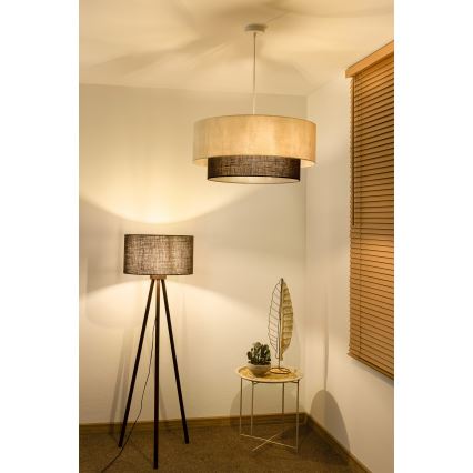 Brilagi - LED-Pendelleuchte an Kabel Boho-Style 3xE27/15W/230V Ø 60 cm creme/braun