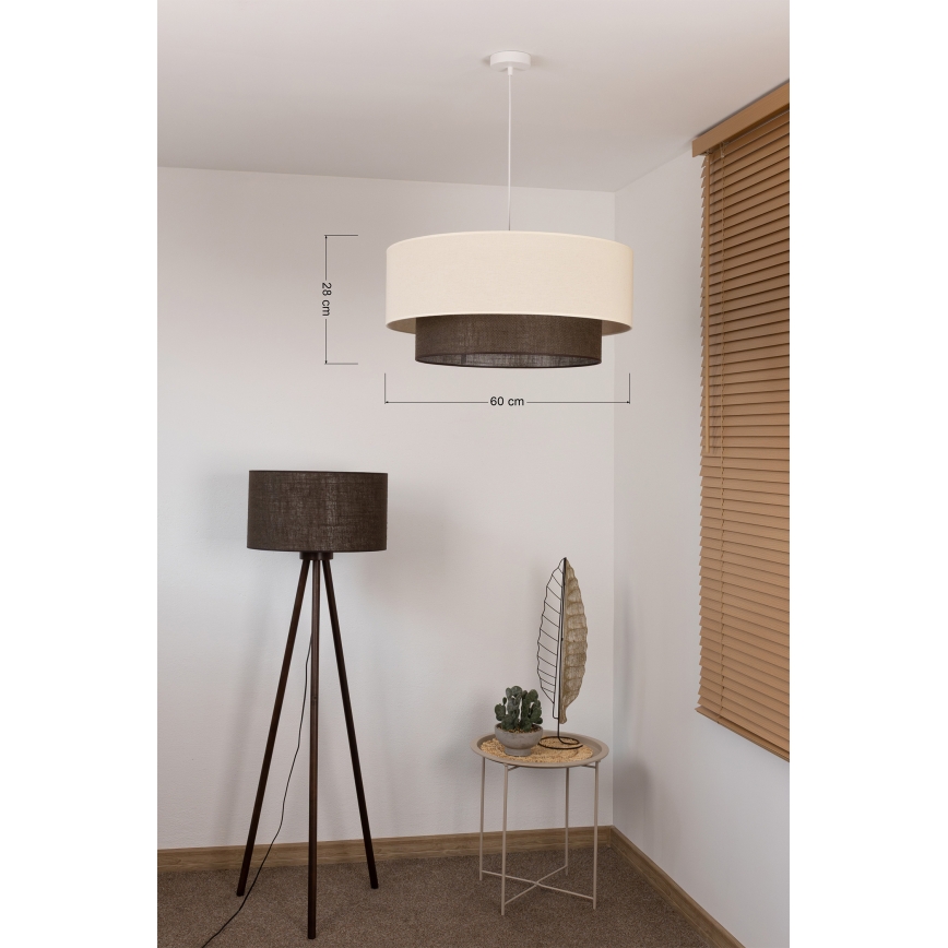 Brilagi - LED-Pendelleuchte an Kabel Boho-Style 3xE27/15W/230V Ø 60 cm creme/braun