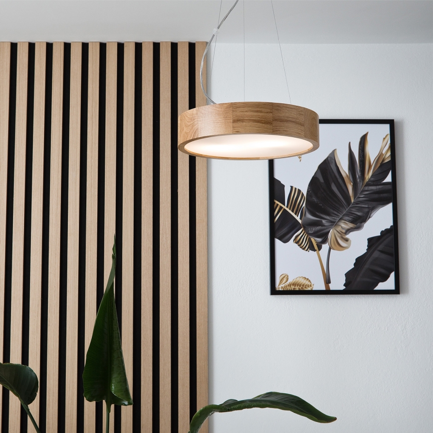 Brilagi - LED-Pendelleuchte an Kabel CARVALHO 2xE27/60W/230V Eiche Ø 37 cm
