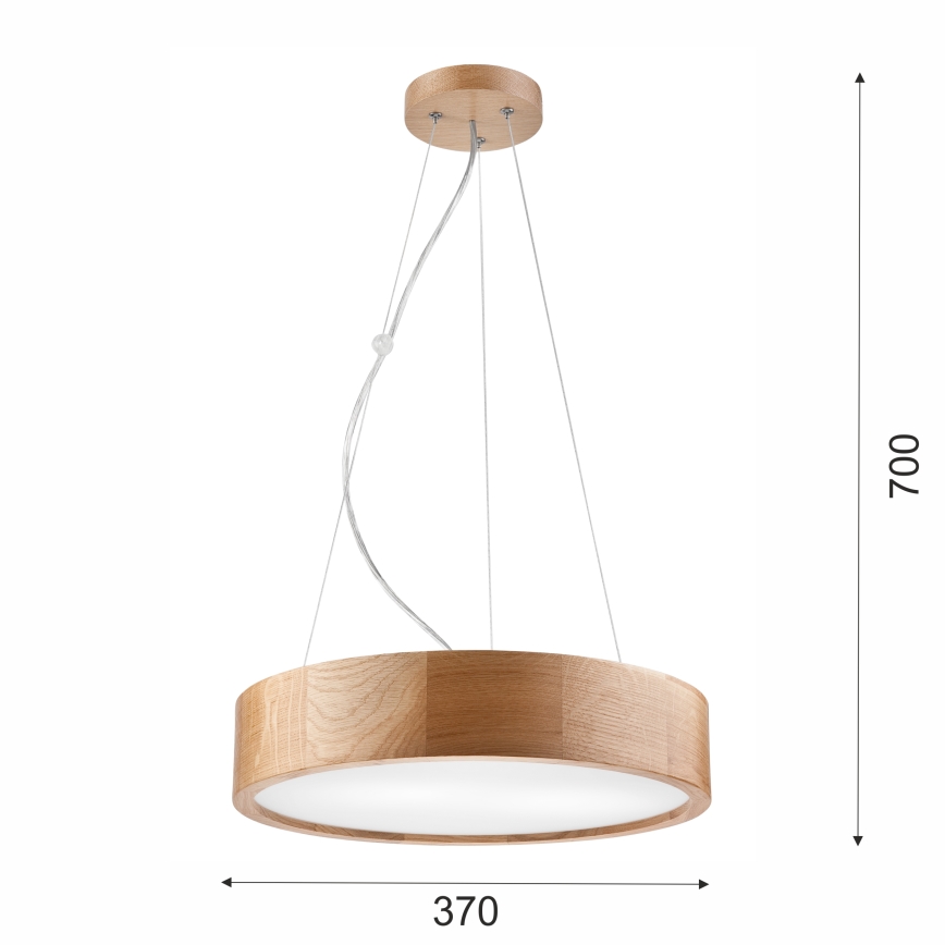 Brilagi - LED-Pendelleuchte an Kabel CARVALHO 2xE27/60W/230V Eiche Ø 37 cm