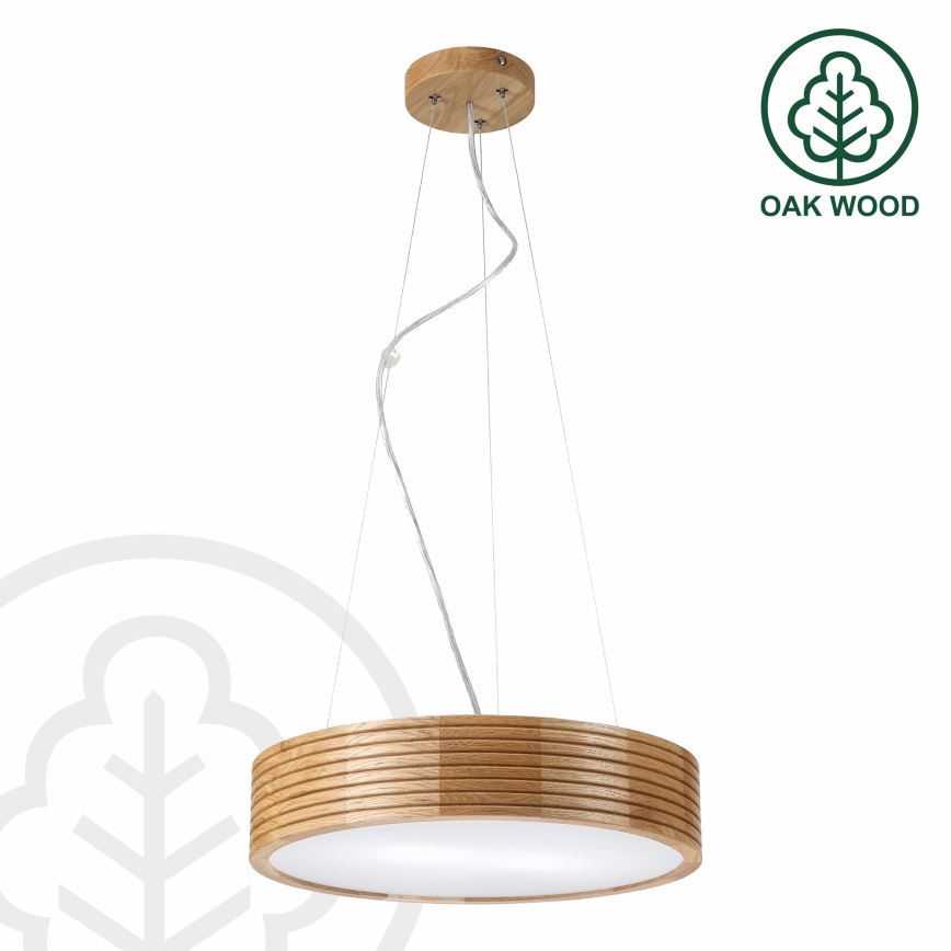 Brilagi - LED-Pendelleuchte an Kabel CARVALHO MODERN 2xE27/60W/230V Eiche Ø 37,5 cm