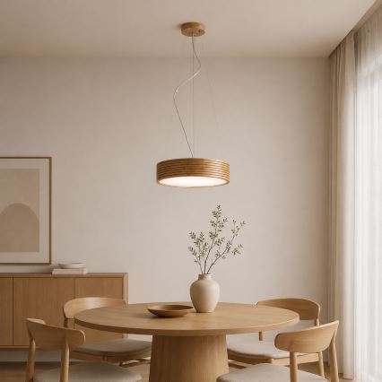 Brilagi - LED-Pendelleuchte an Kabel CARVALHO MODERN 2xE27/60W/230V Eiche Ø 37,5 cm