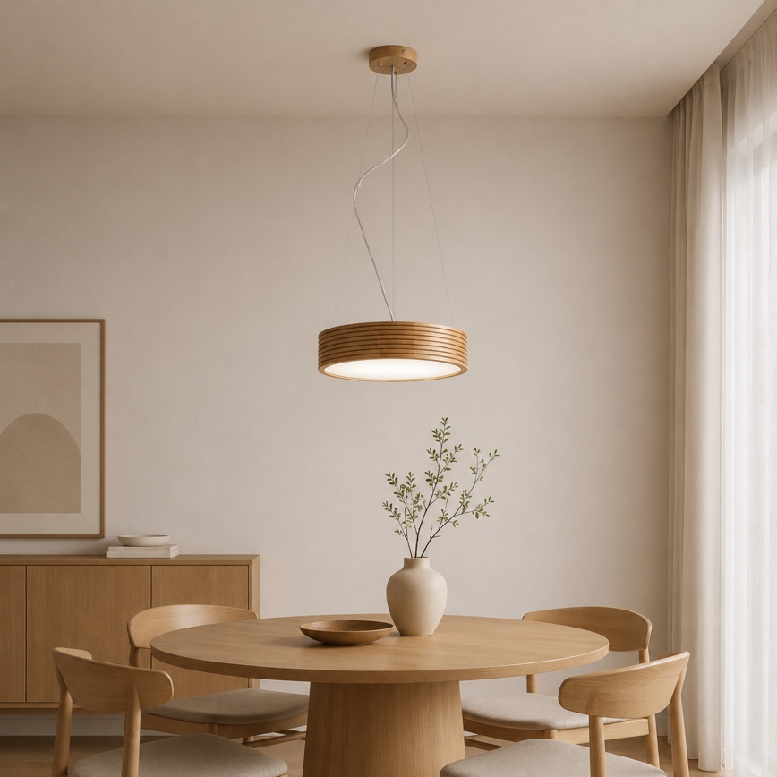 Brilagi - LED-Pendelleuchte an Kabel CARVALHO MODERN 2xE27/60W/230V Eiche Ø 37,5 cm
