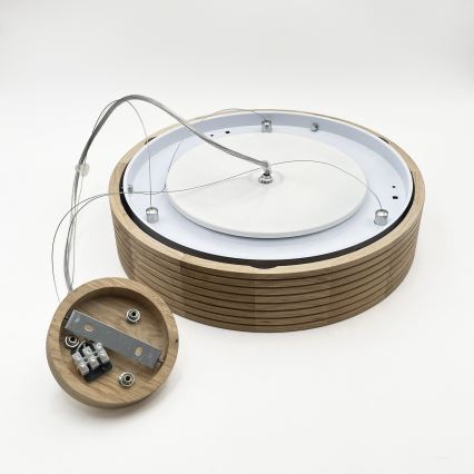 Brilagi - LED-Pendelleuchte an Kabel CARVALHO MODERN 2xE27/60W/230V Eiche Ø 37,5 cm
