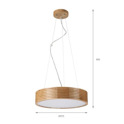 Brilagi - LED-Pendelleuchte an Kabel CARVALHO MODERN 2xE27/60W/230V Eiche Ø 37,5 cm