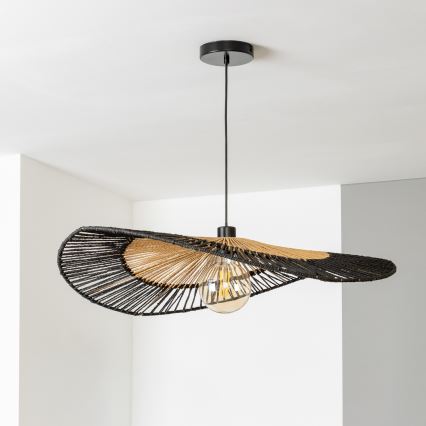 Brilagi - LED-Pendelleuchte an Kabel CERIA BOHO 1xE27/40W/230V Ø 50 cm schwarz/braun